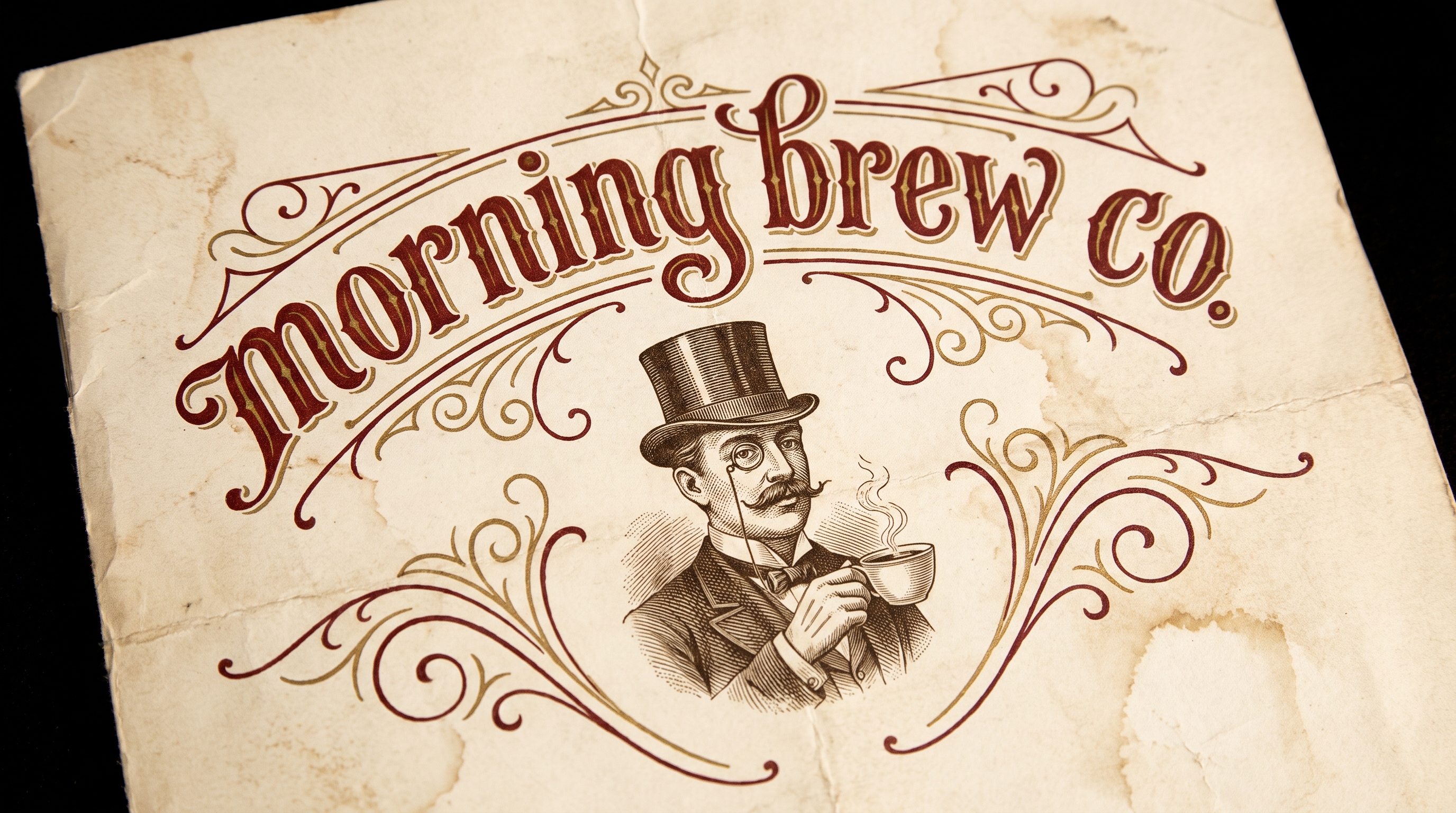 The Morning Brew Co house mark with the top hat gentleman