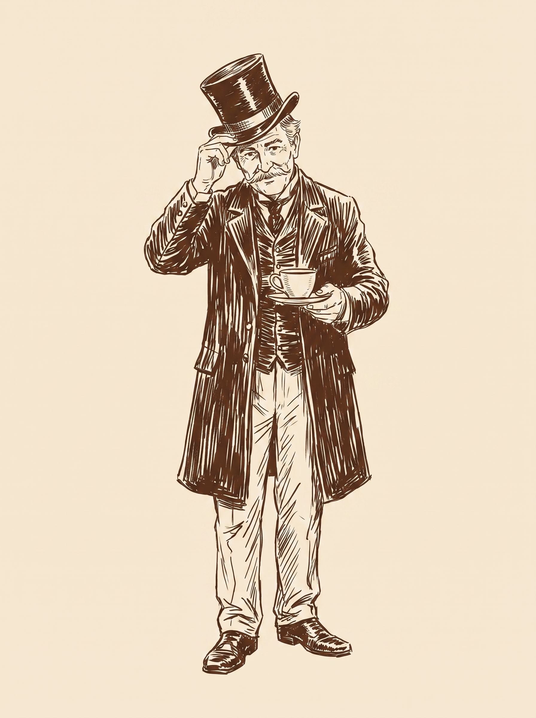 The gentleman tipping his top hat in greeting